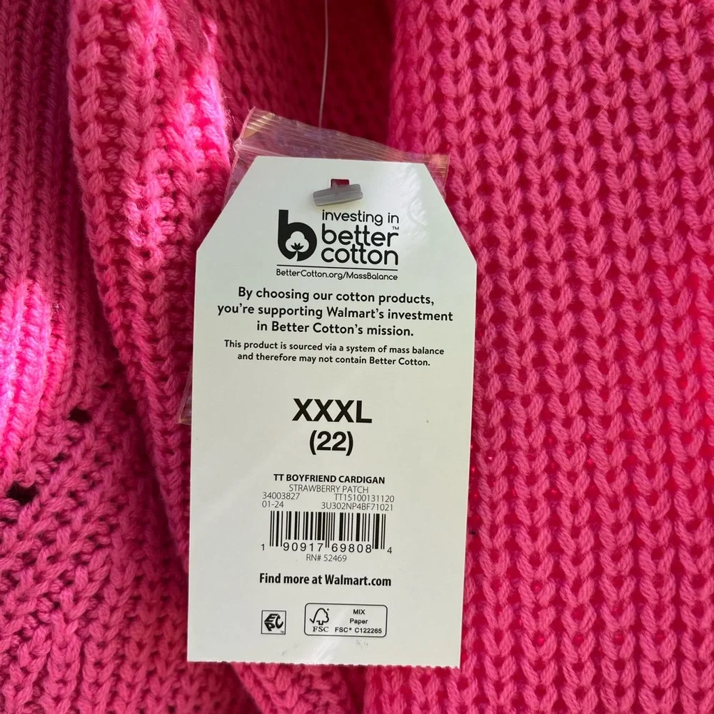 Pink Cardigan Sweater Great for Fall Layers Cute Plus Size Sweater - Picture 3 of 11